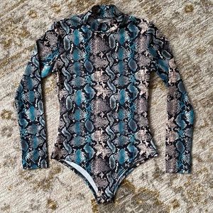 blue | snake bodysuit | small | brand unknown